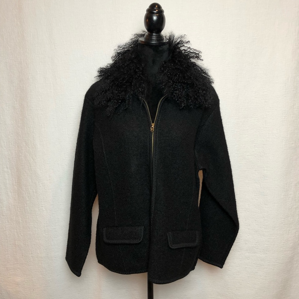 Lisa International Wool Coat w/ Removable Collar